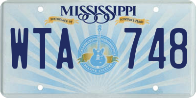 MS license plate WTA748