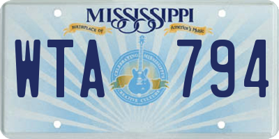 MS license plate WTA794