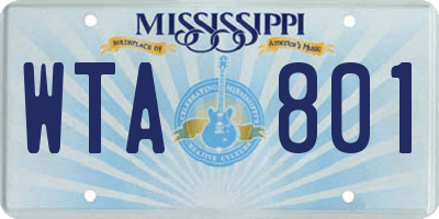 MS license plate WTA801