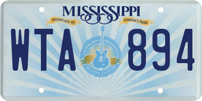 MS license plate WTA894