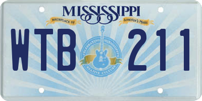 MS license plate WTB211