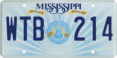 MS license plate WTB214
