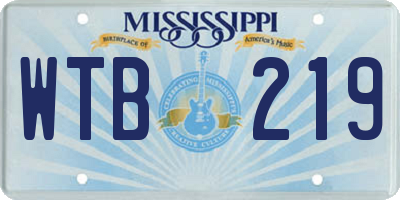 MS license plate WTB219