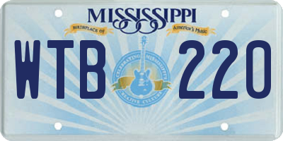 MS license plate WTB220