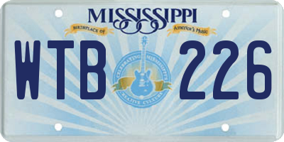 MS license plate WTB226