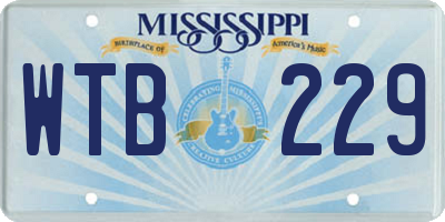 MS license plate WTB229
