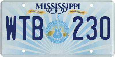 MS license plate WTB230