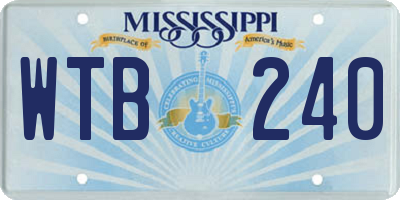 MS license plate WTB240