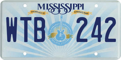 MS license plate WTB242