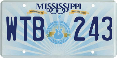 MS license plate WTB243