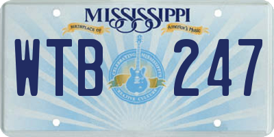 MS license plate WTB247