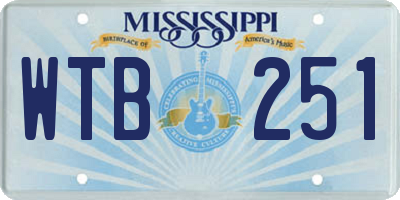 MS license plate WTB251