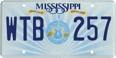 MS license plate WTB257