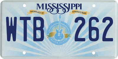 MS license plate WTB262