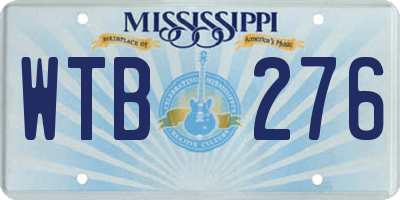 MS license plate WTB276