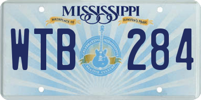 MS license plate WTB284