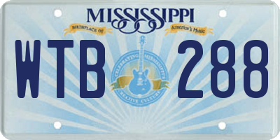 MS license plate WTB288