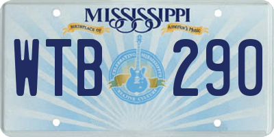 MS license plate WTB290