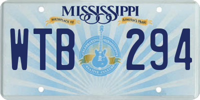 MS license plate WTB294