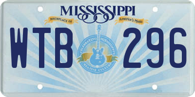MS license plate WTB296
