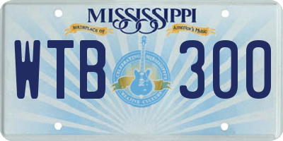 MS license plate WTB300