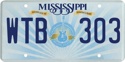 MS license plate WTB303
