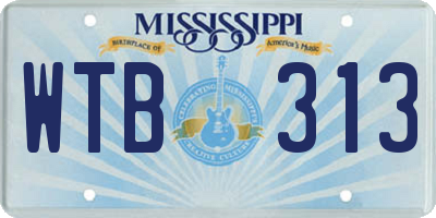 MS license plate WTB313