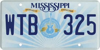 MS license plate WTB325