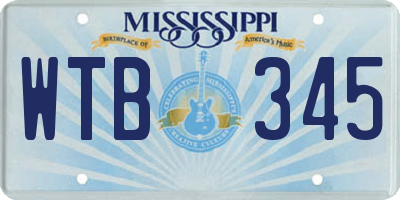 MS license plate WTB345