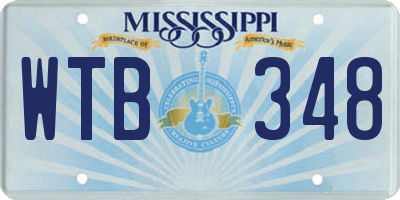 MS license plate WTB348