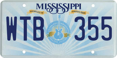 MS license plate WTB355