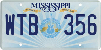 MS license plate WTB356