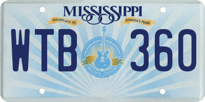 MS license plate WTB360