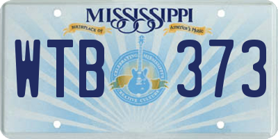 MS license plate WTB373
