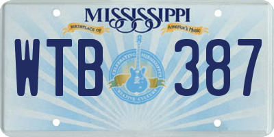 MS license plate WTB387