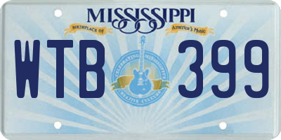MS license plate WTB399