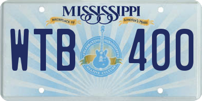 MS license plate WTB400
