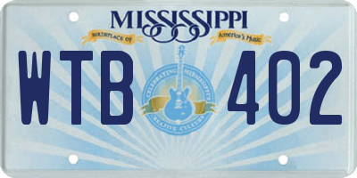MS license plate WTB402