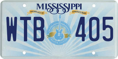 MS license plate WTB405