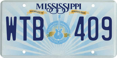 MS license plate WTB409