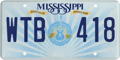 MS license plate WTB418
