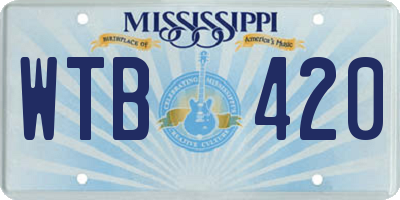 MS license plate WTB420