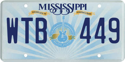 MS license plate WTB449