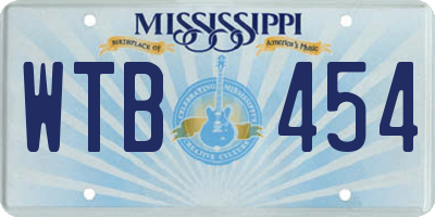 MS license plate WTB454