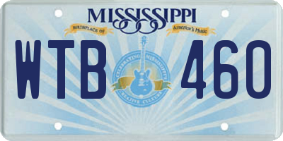 MS license plate WTB460