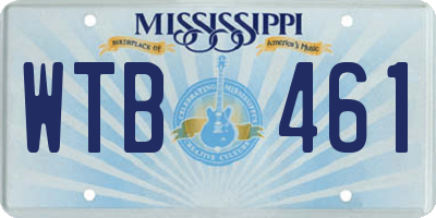 MS license plate WTB461