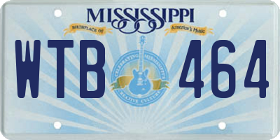 MS license plate WTB464