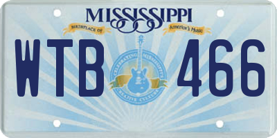 MS license plate WTB466