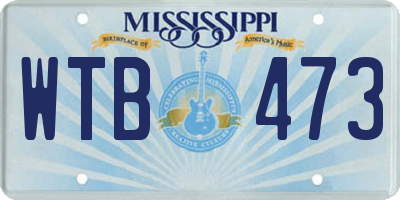 MS license plate WTB473