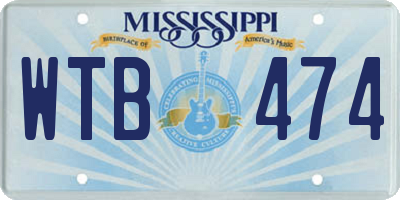 MS license plate WTB474